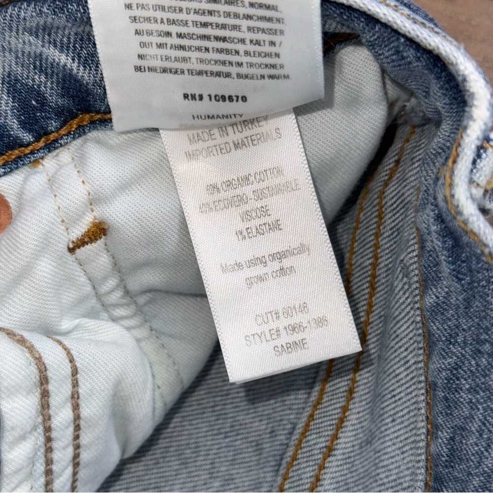 Citizens of Humanity Sabine Jeans 27 torn straight leg high rise button fly blue - Picture 10 of 12